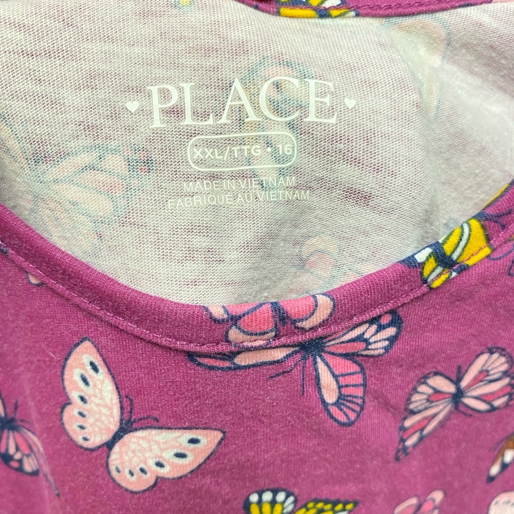PLACE Butterfly Dress Cotton Blend Girls Size 16 XXL - Picture 3 of 4